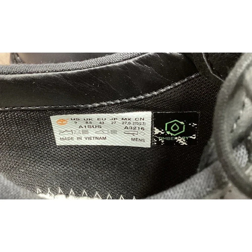 Timberland Squall Canyon Plain Toe Waterproof Oxford Black Leather Men 9 Shoes